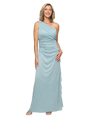 Alex Evenings Women's Glitter One-Shoulder Ball Gown - Macy's | Macy's
