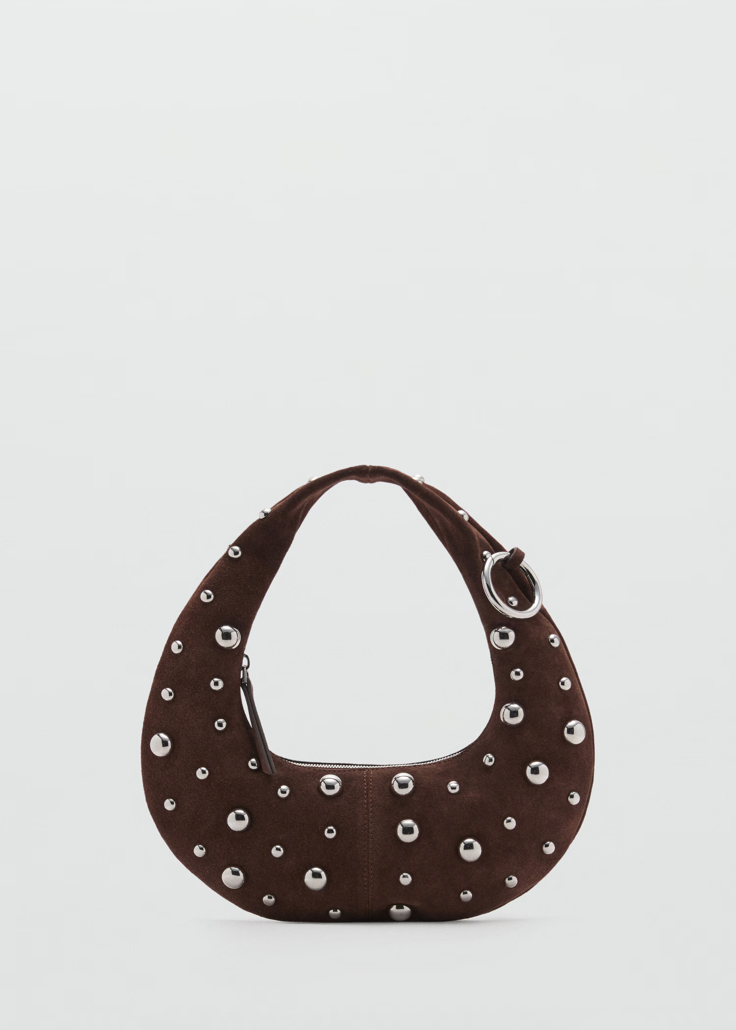 Sac à main en cuir avec appliques de boules métalliques - Femme | MANGO France métropolitaine | Mango EU