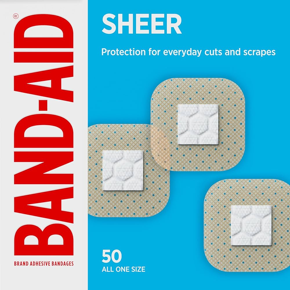 BAND-AID Brand Sheer Spots Adhesive Small Square Bandages, Sterile, Individually Wrapped Discreet... | Amazon (US)