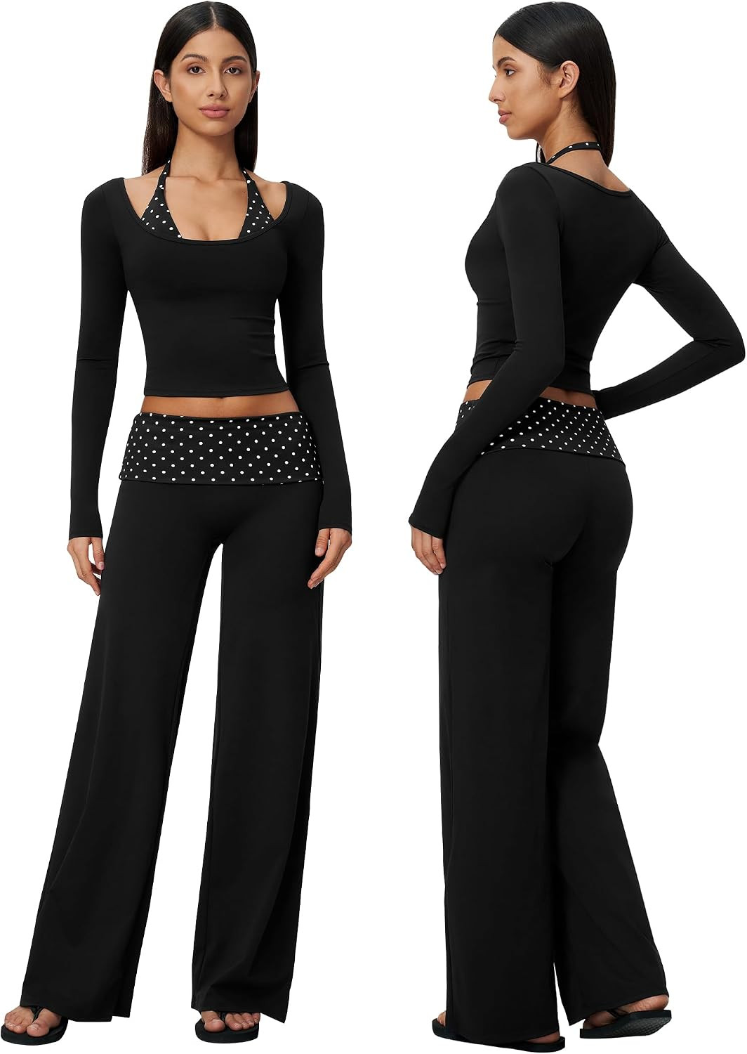 QBGJTD Double Layer Workout Sets for Women 2 Piece Gym Set | Amazon (US)