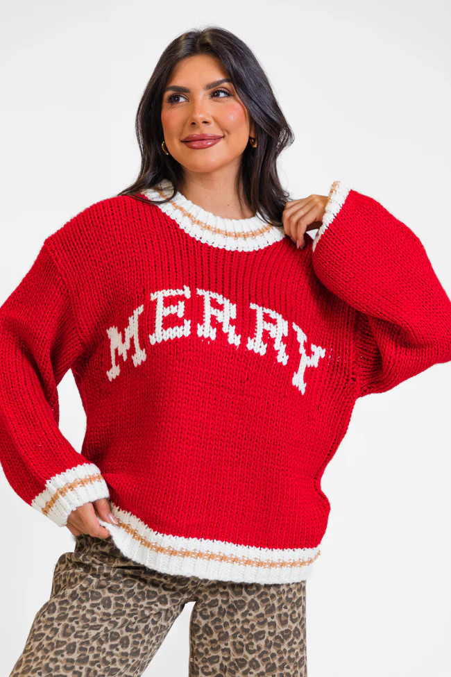 Merry and Bright Red Sweater | Pink Lily