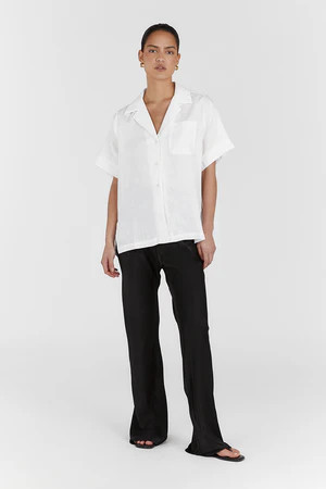SIMONE BLACK SATIN BIAS CUT PANT | DISSH