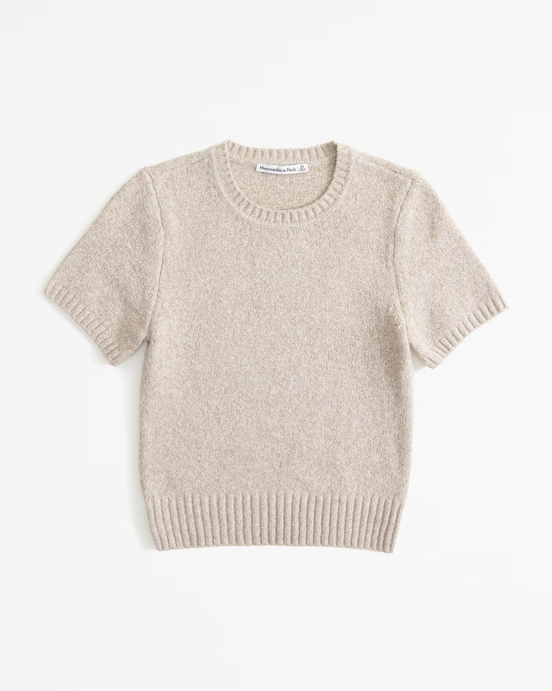 Abercrombie & Fitch Women's Textural Crew Sweater Tee in Clay Brown - Size XXS | Abercrombie & Fitch (US)