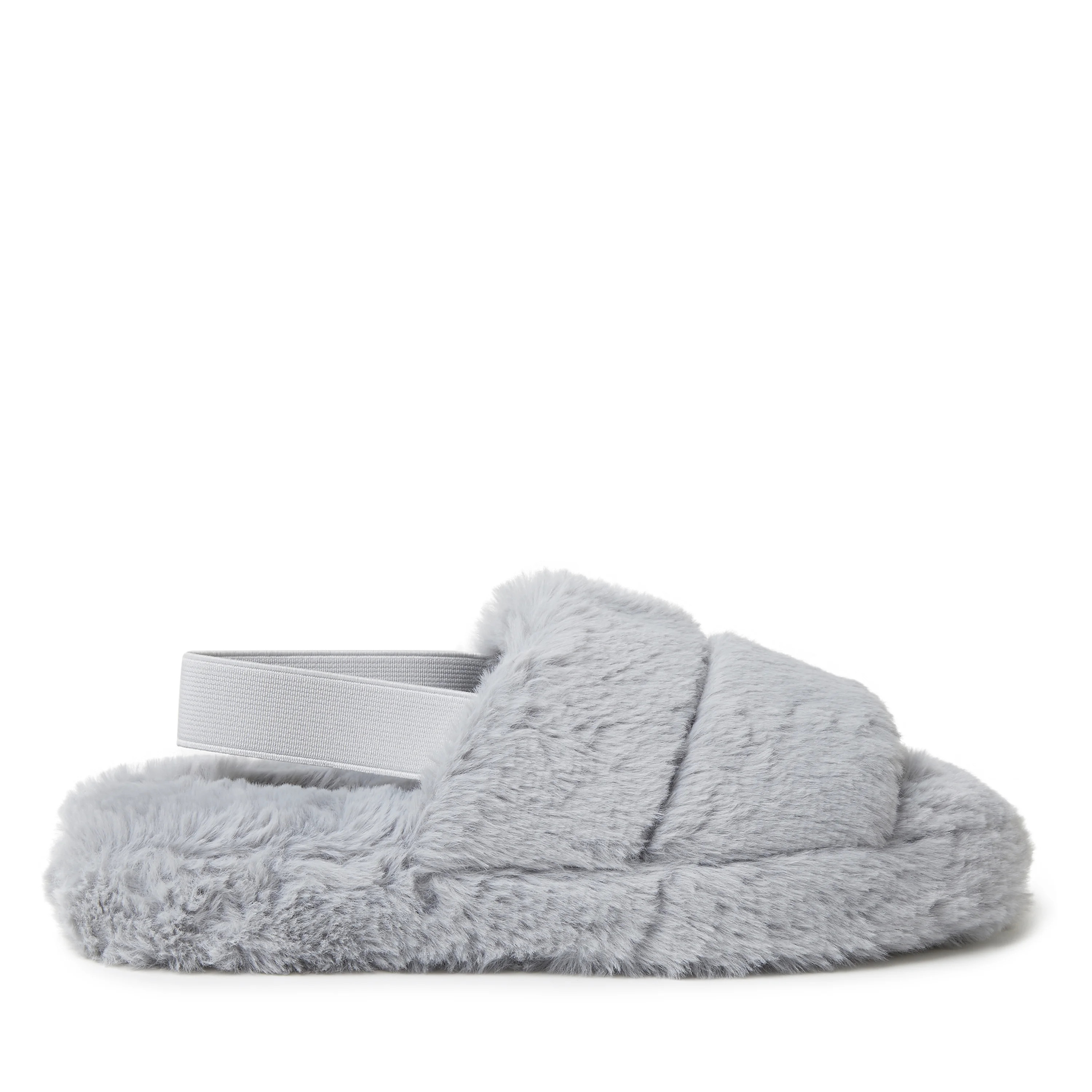Dearfoams Women's Luna Furry Slide Slippers - Walmart.com | Walmart (US)