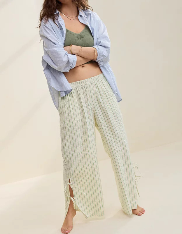 Aerie Off-Duty Seersucker Side Tie Trouser PJ | Aerie