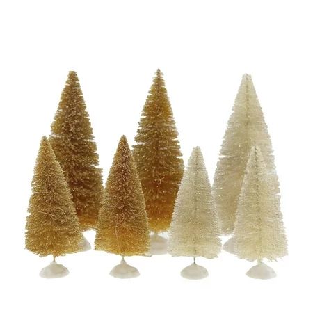 Mini Bottle Brush Christmas Trees: Ivory, 7 pieces | Walmart (US)