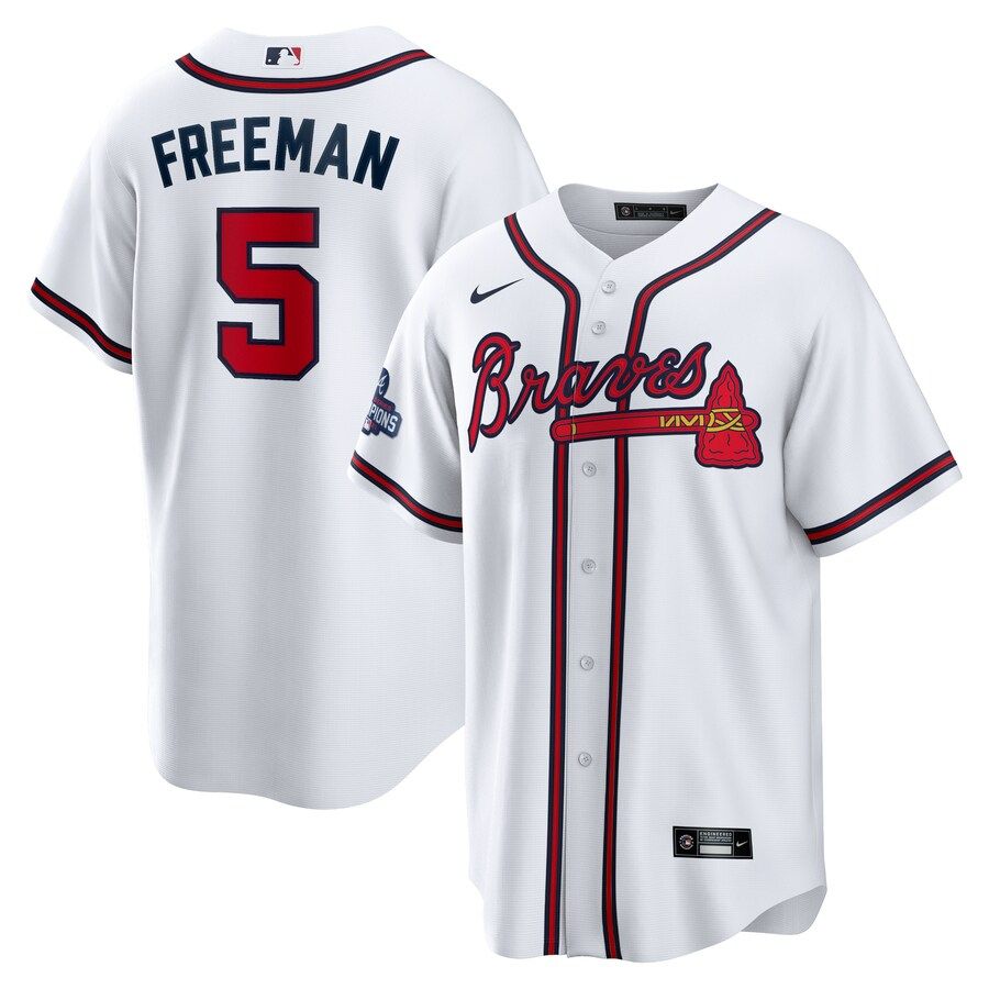 Men's Atlanta Braves Freddie Freeman Nike White 2021 World Series Champions Patch Replica Player ... | MLB Shop