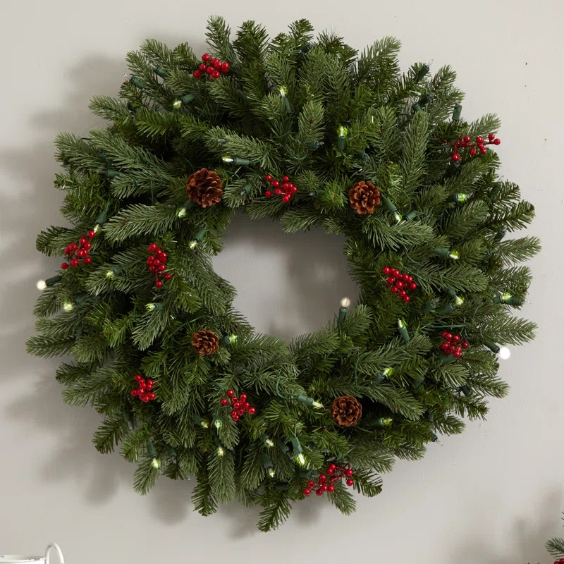 Charlton Home® 30" Lighted Wreath & Reviews | Wayfair | Wayfair North America