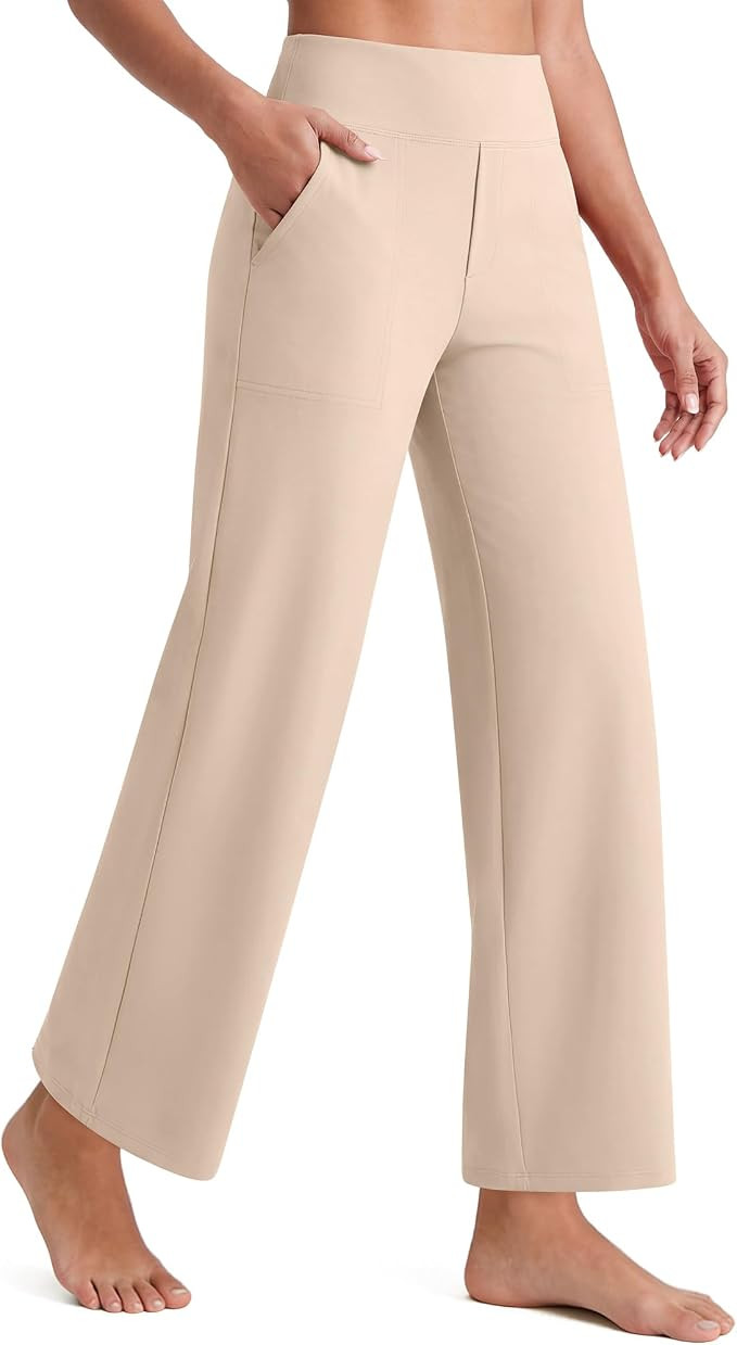 G4Free EverGoing Wide Leg Ankle Pants for Petite Women with Pockets Stretch | Amazon (US)