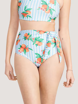Matching High-Waisted Tie-Waist Bikini Swim Bottoms for Women | Old Navy (US)