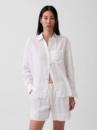100% Linen Oversized Shirt | Gap (CA)