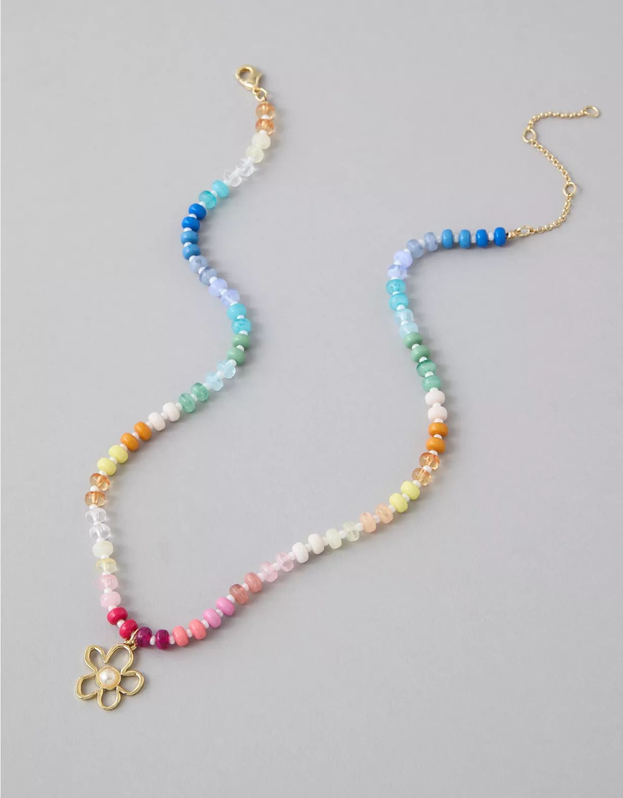 AEO Rainbow Beaded Necklace | American Eagle Outfitters (US & CA)