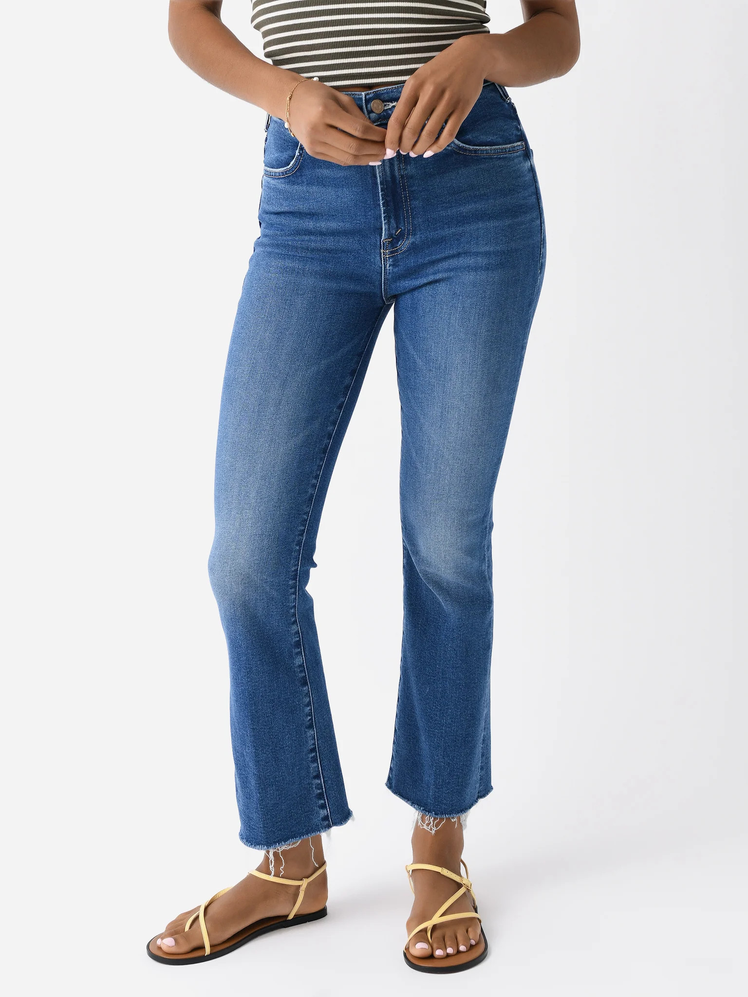 MOTHER
                      
                     Women's The Hustler Ankle Fray Jean | Saint Bernard
