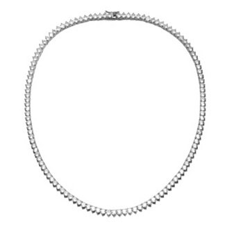 Rachel Glauber Classic 17" 14K Gold & White Gold Plated Cubic Zirconia Tennis Necklace - Macy's | Macy's
