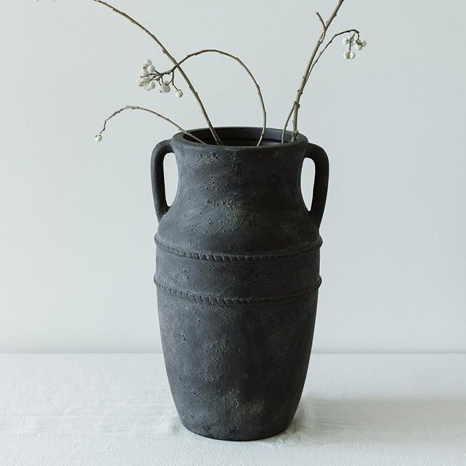 Decorative vintage pottery with rustic texture, a ceramic flower vase for farmhouse and living ro... | Amazon (US)