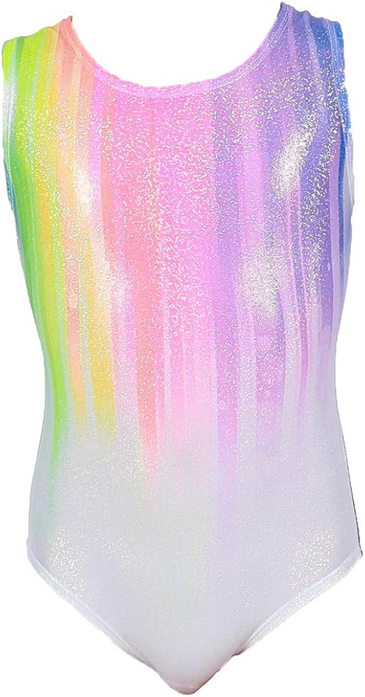 Gymnastics Leotards for Girls One-piece Sparkle Colorful Rainbow Dancing Athletic Leotards 2-11Years | Amazon (US)