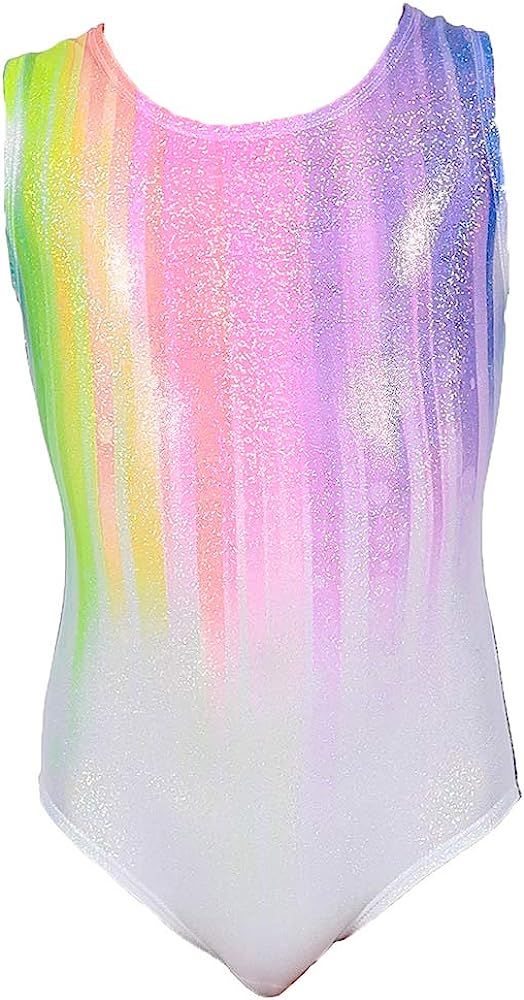 Gymnastics Leotards for Girls One-piece Sparkle Colorful Rainbow Dancing Athletic Leotards 2-11Years | Amazon (US)