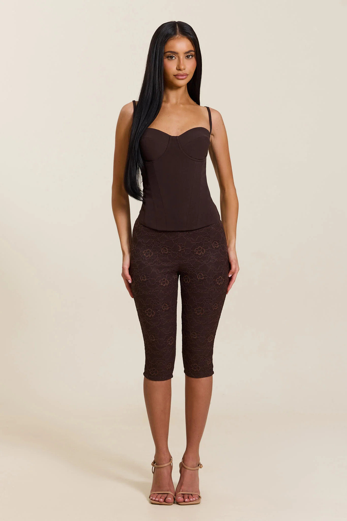 The Brielle Capri Bottoms in Brown | Mars The Label