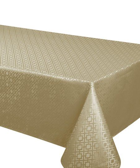 Beige Quad Jacquard Tablecloth | Zulily
