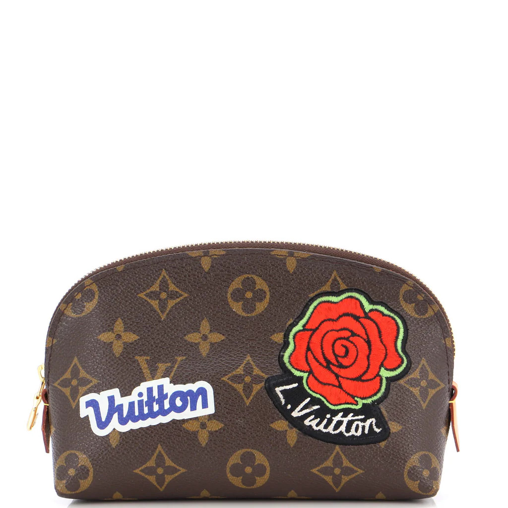 Cosmetic Pouch Limited Edition Patches Monogram Canvas | Rebag