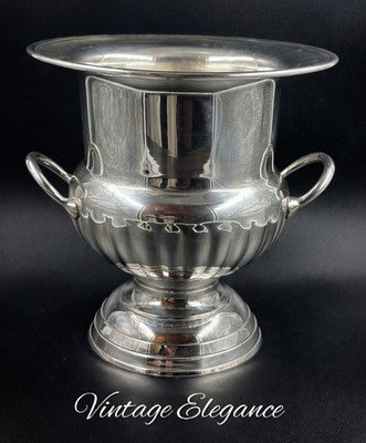 Vintage heavy silver plate Champagne Bucket Trophy Urn Gadrooned 2.2 lbs | eBay US