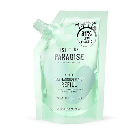 Isle of Paradise Self-Tanning Water Refill - Sustainable Refill for Self Tan Water, Vegan and Cru... | Amazon (US)