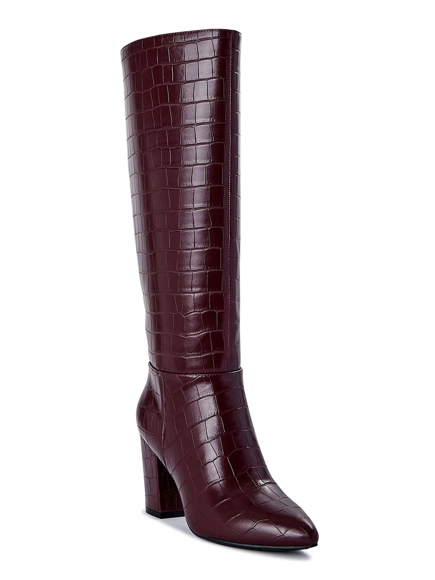 Scoop Women's Stove Pipe Knee High Croco Boots | Walmart (US)