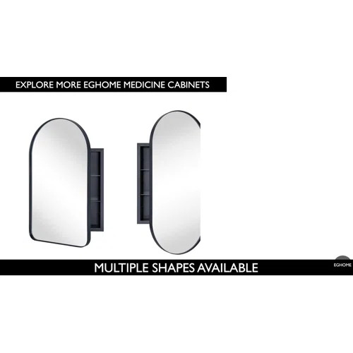 Recessed Framed Medicine Cabinet with Mirror and Adjustable Shelves | Wayfair North America