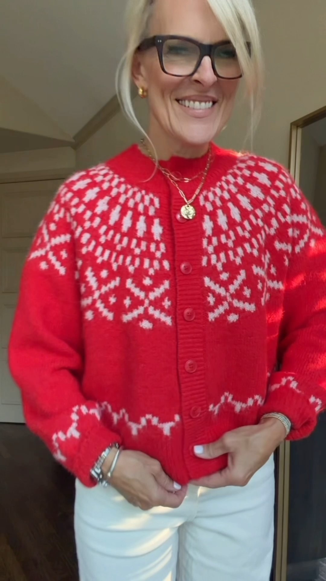 Holiday sweaters. Winter jackets 
Target 
Sized up 2 sizes in the sweaters. These are great for a winter party or cold weather trip 

Denim - TTS 

#LTKHoliday #LTKSeasonal #LTKOver40