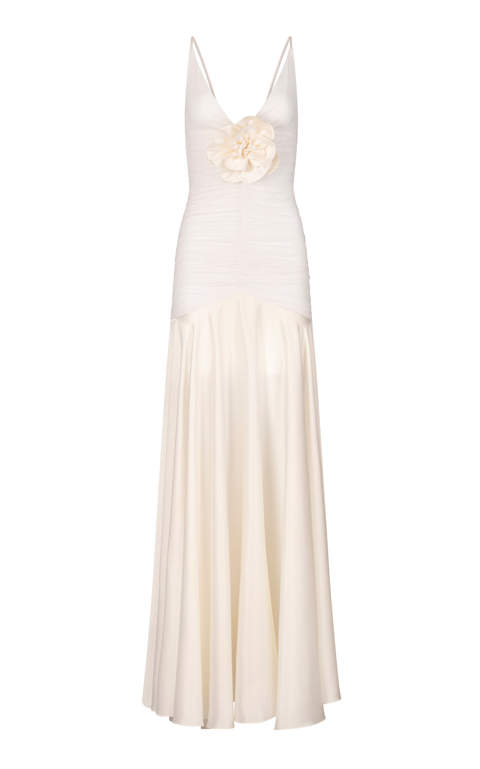 Silvia Tcherassi - Sana Flower-Detailed Silk-Blend Maxi Dress - White - S - Moda Operandi | Moda Operandi (Global)