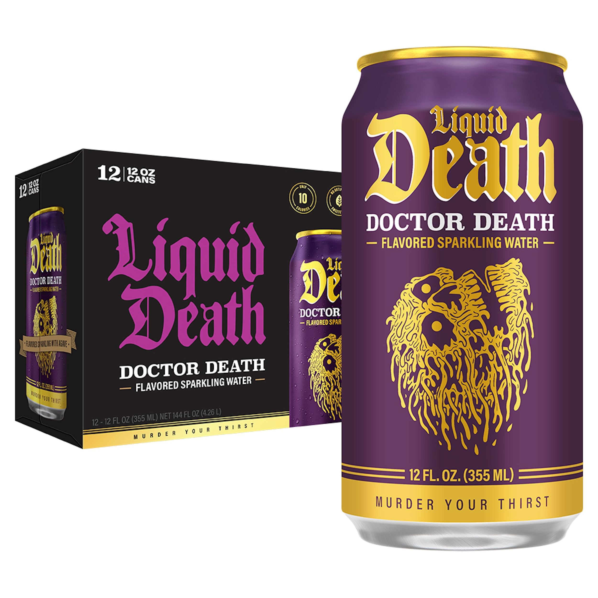 Liquid Death, Doctor Death, Soda-Flavored Sparkling Water, 12-Pack (12oz Cans), Low Calorie & No ... | Amazon (US)