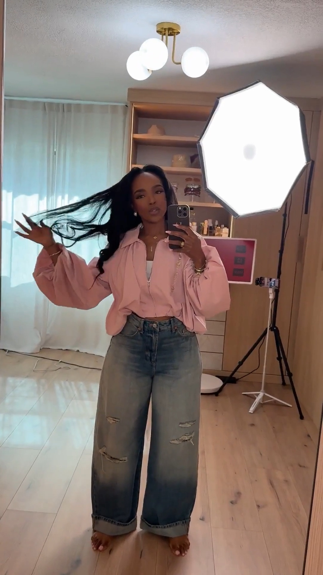 Scroll to shop this effortless everyday outfit featuring a flowy pink blouse paired with relaxed wide-leg denim. This combo gives that perfect mix of feminine and laid-back, and both pieces can be styled multiple ways so your cost per wear drops over time.

Perfect for casual days, brunch, errands, school drop-offs, or a relaxed weekend look.

5'4" | 138 lbs | 34D bust | 27" waist | 40" hips

Follow me on Instagram and YouTube @kiras

#LTKgrwm #LTKvlog #LTKootd