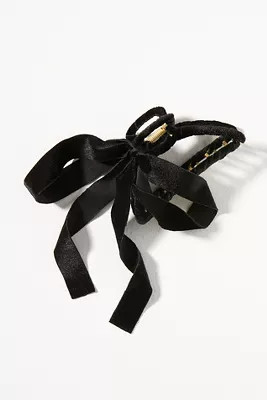 Velvet Bow Ribbon Hair Claw Clip | Anthropologie (US)