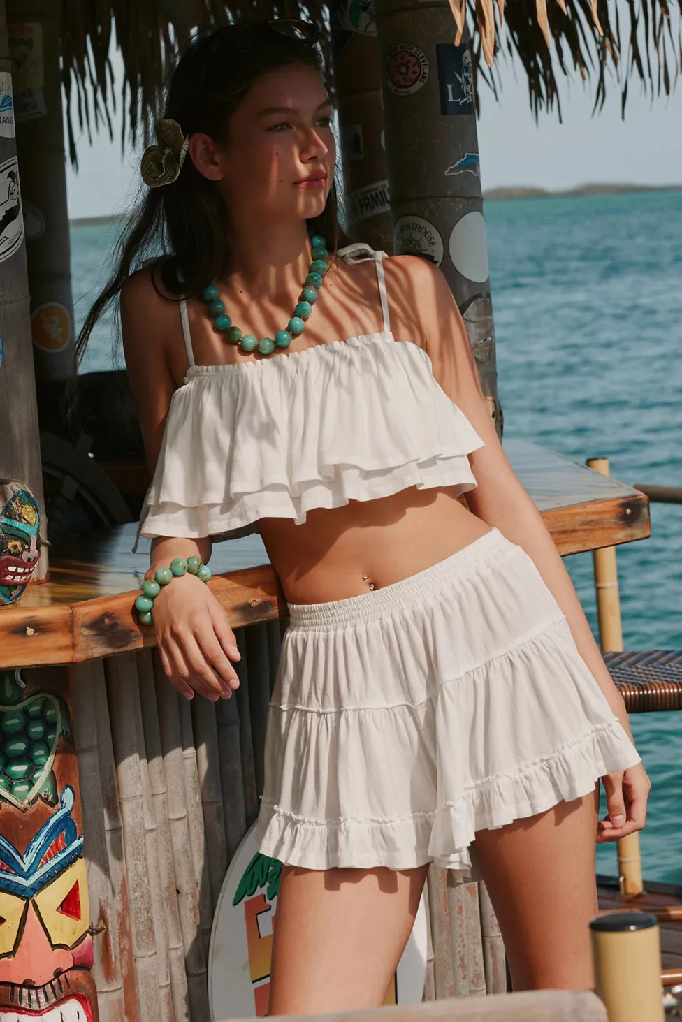Out From Under Summer Lovin' Tiered Ruffle Skirt 2-Piece Set | Urban Outfitters (US and RoW)