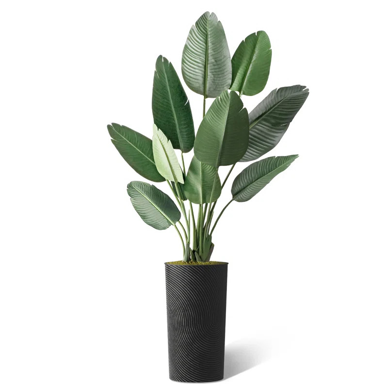 SIGNLEADER Artificial Tree In Planter, Fake Bird of Paradise Silk Tree Home Decoration (Plant Pot... | Wayfair North America