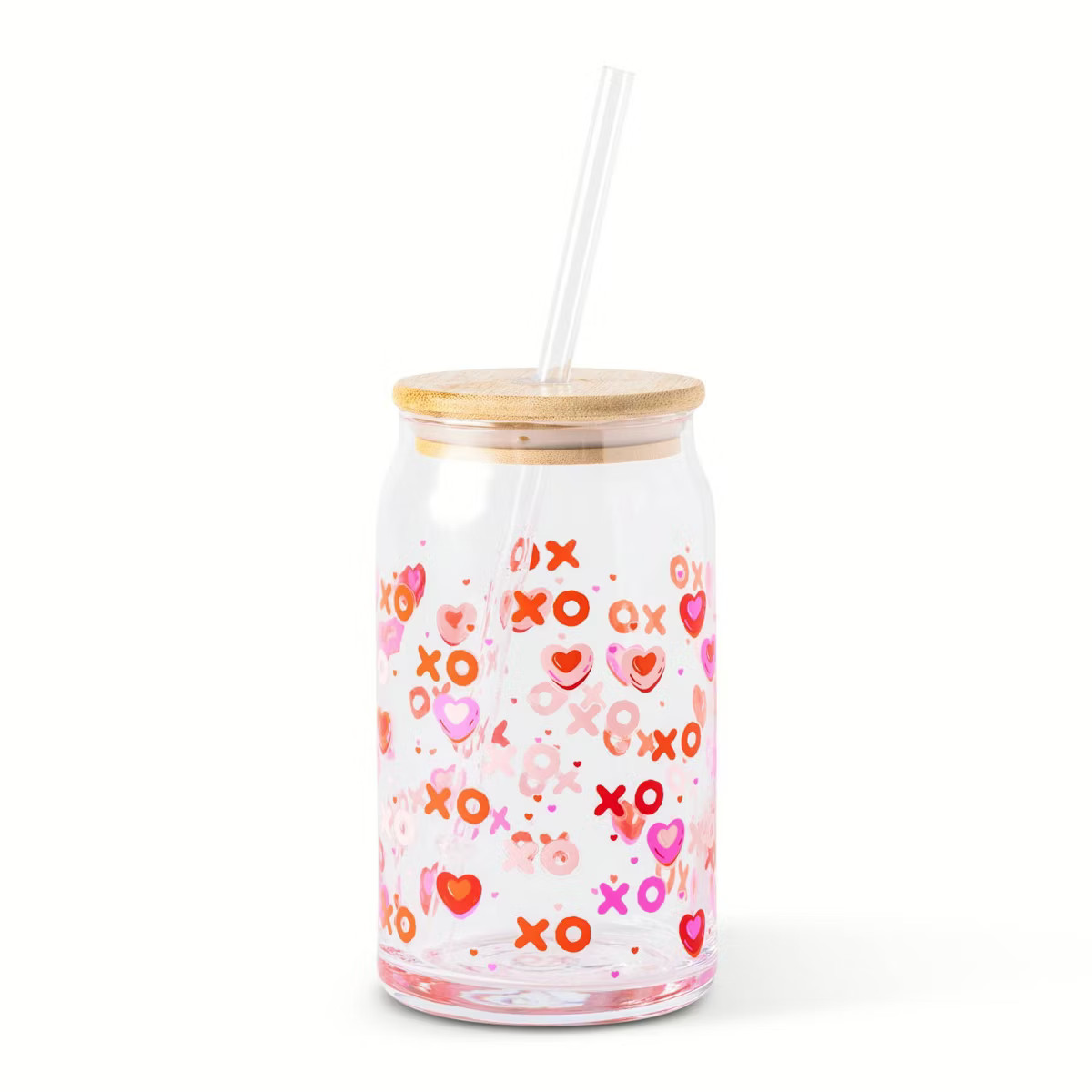 Manna 15oz Glass XOXO Hearts Toss Tumbler | Target