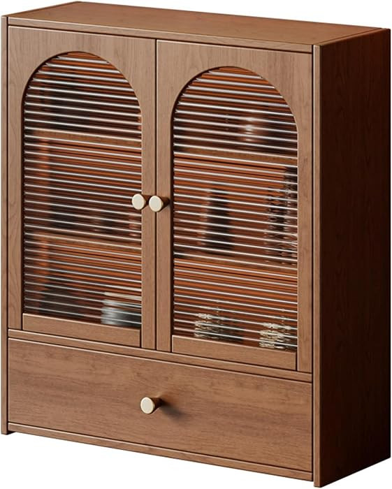 Arched Bamboo Countertop Cabinet Acrylic Doors with Storage Drawer | Amazon (US)