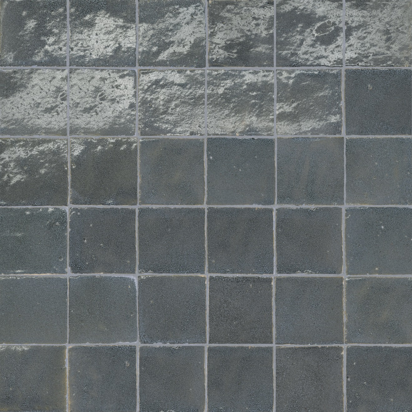Zagora 2" x 2" Glossy Zellige Mosaic Tile in Charcoal | Bedrosians Tile & Stone