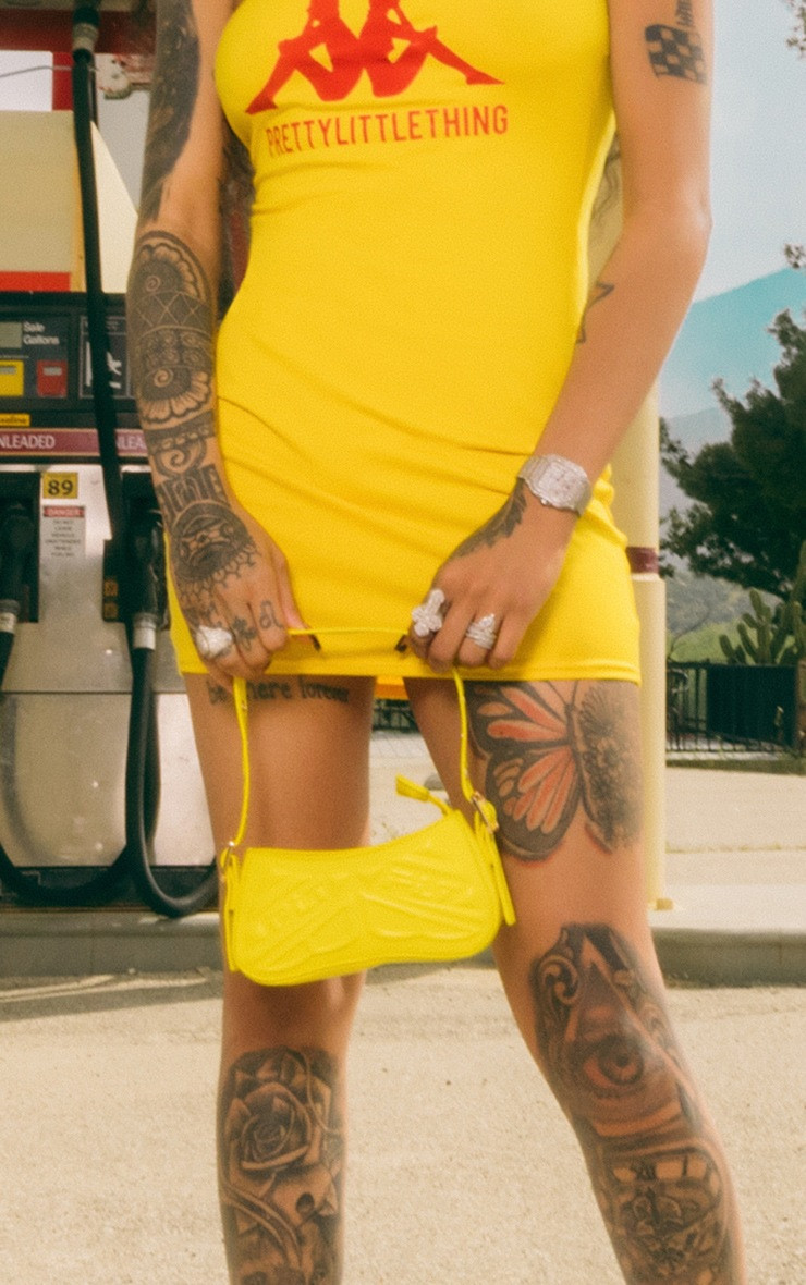 PRETTYLITTLETHING Yellow Embossed Mini Bag | PrettyLittleThing US