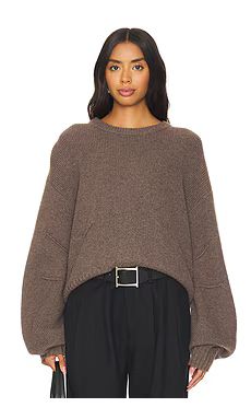 Helmut Lang Apex Chunky Sweater in Taupe Melange from Revolve.com | Revolve Clothing (Global)