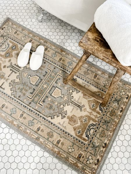 Timeless neutrals | hand knotted wool rug | white marble bathroom

#LTKhome #LTKstyletip