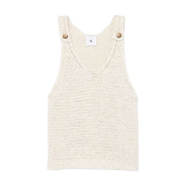 G. Label by goop Carrie Chunky Knit Top With Buttons | goop | goop