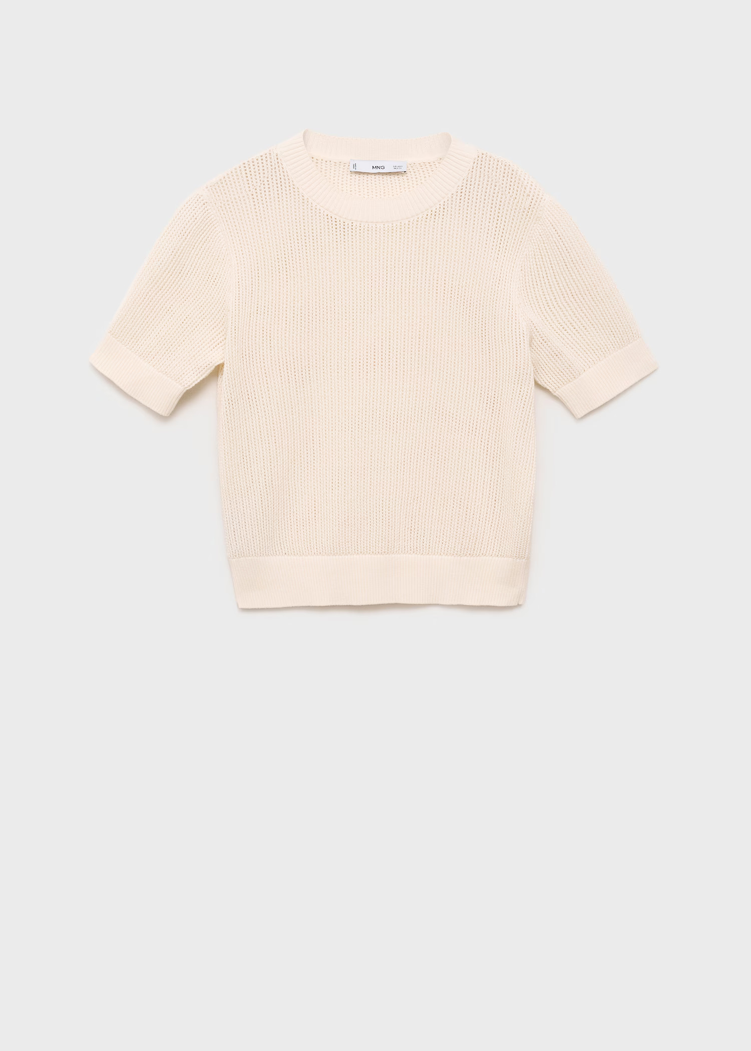 Short-sleeved openwork knitted sweater - Women | MANGO United Kingdom | MANGO (UK)