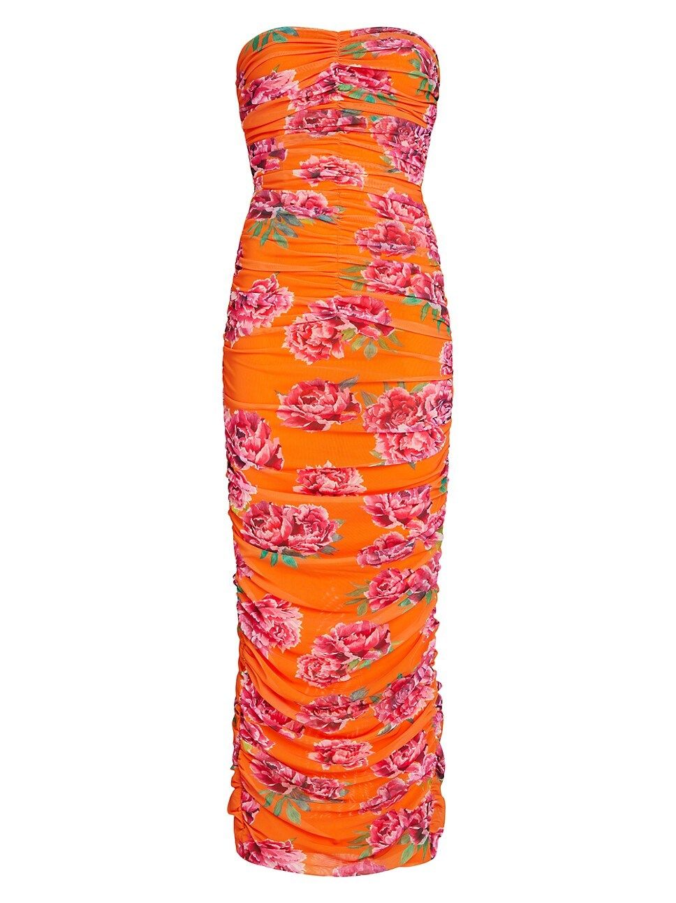 Farrah Ruched Floral Midi-Dress | Saks Fifth Avenue