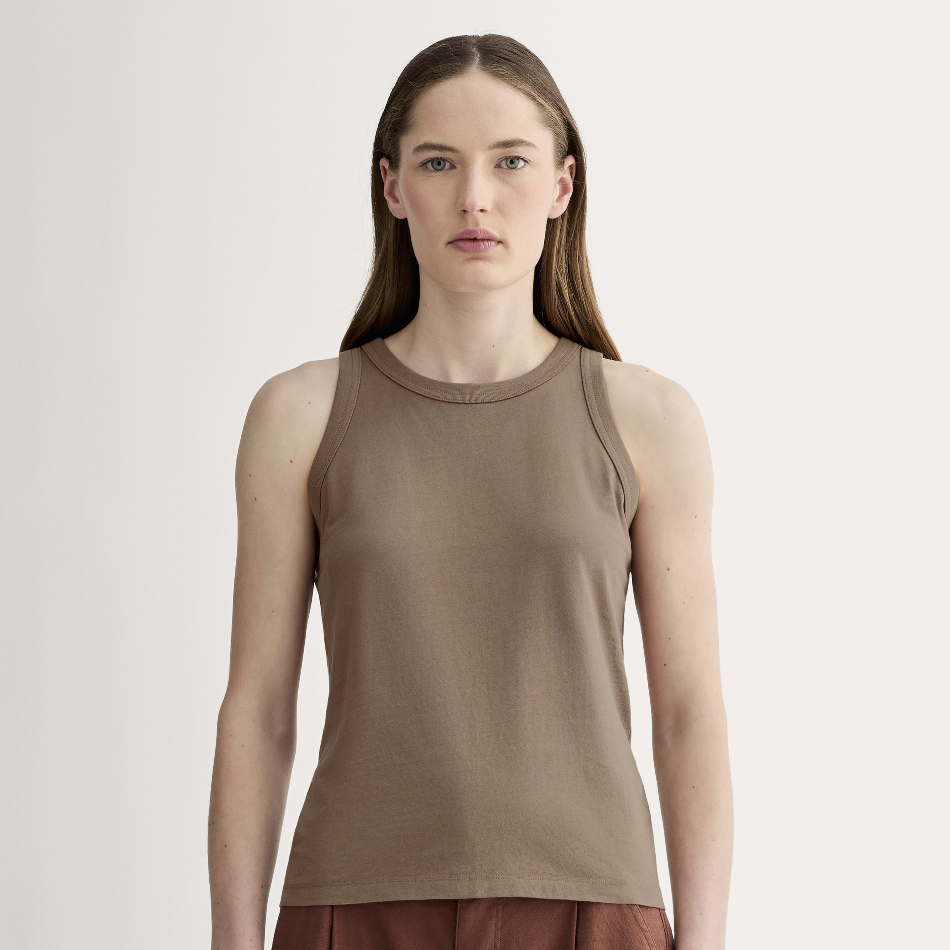 Women's Tank in Essential Cotton by Everlane in Mocha, Size XXL | Everlane
