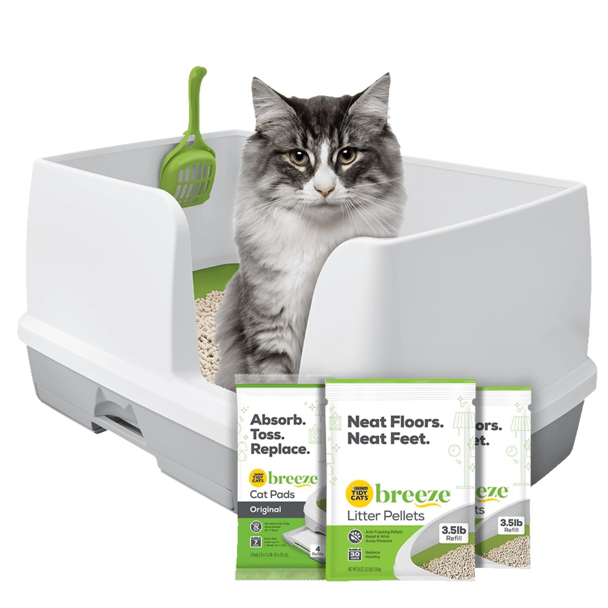Purina Tidy Cats Breeze Cate Litter Box System, Breeze System Starter Kit XL Litter Box, Litter P... | Walmart (US)