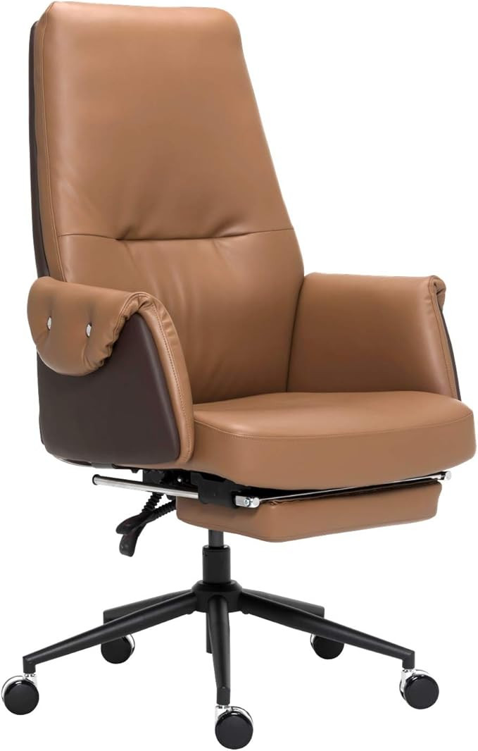 TUOFU Leather Executive Chair Adjustable Reclining Swivel Office Desk Chair W/Hidden Footrest Pad... | Amazon (US)