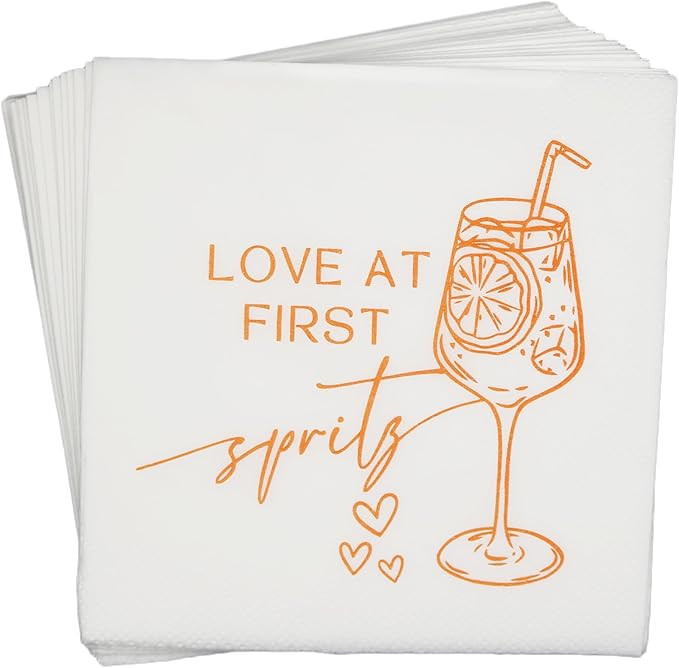 Love at First Spritz Napkins, Aperol Spritz Bridal Shower Party Decorations, Love at First Spritz... | Amazon (US)