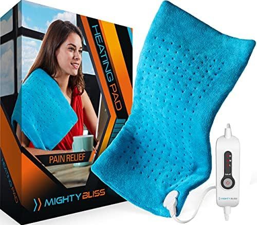 MIGHTY BLISS Electric Heating Pad for Back Pain, Cramps, Arthritis Relief - Auto Shut Off - Heat ... | Amazon (US)