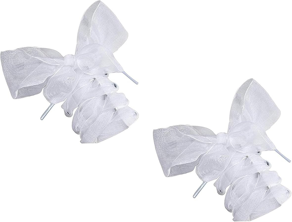 YFLY Shoe Laces, Soft Casual Flat Satin Ribbon Shoelaces Sneaker Shoestrings for Women Girls 4CM ... | Amazon (US)